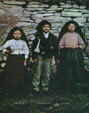 Jacinta, Francisco and Lucia, the Children of the Fatima Apparitions of Our Lady.